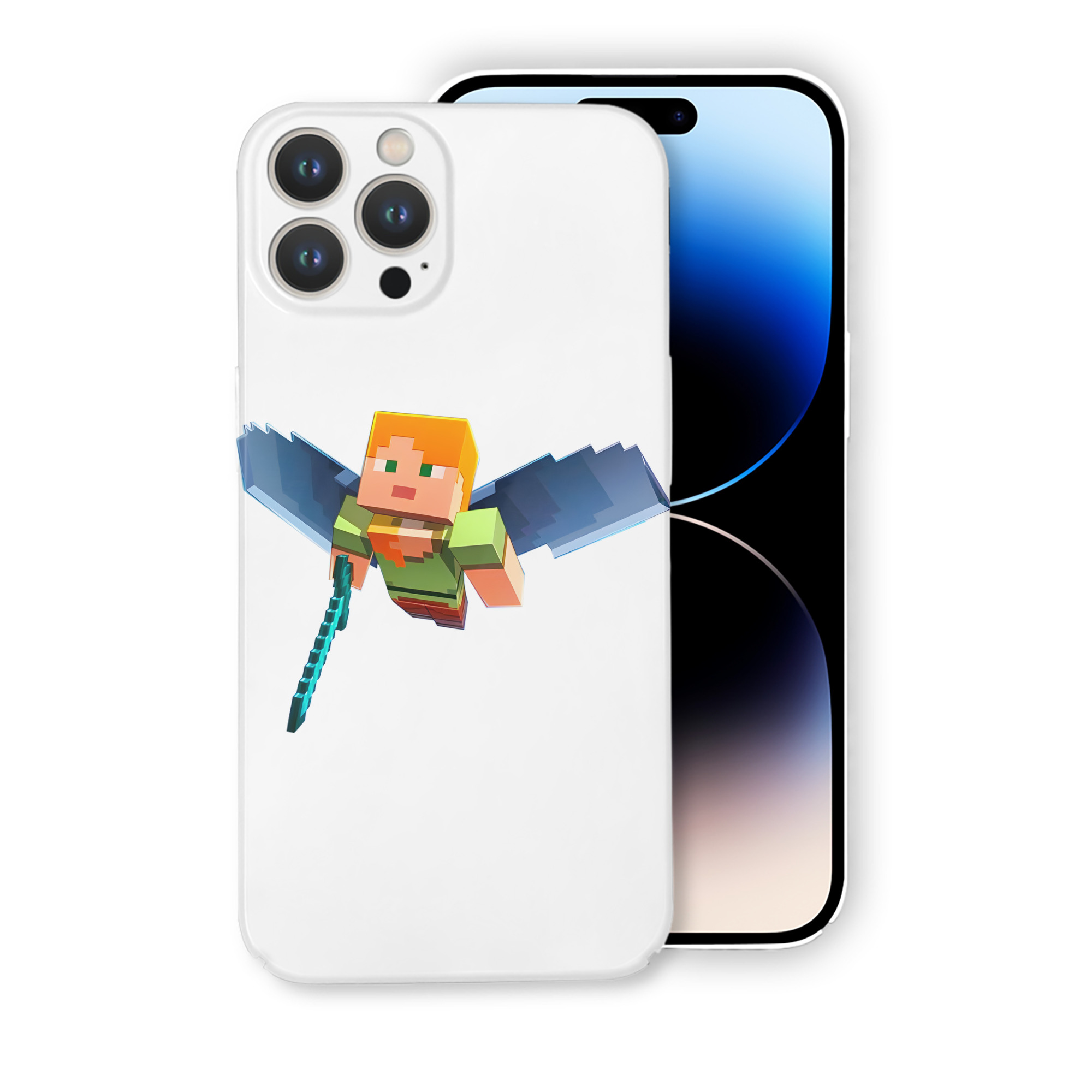 （画像用） マインクラフト ブロックの世界 Minecraft MC Block world 【iPhone 14シリーズ対応】ハードケース